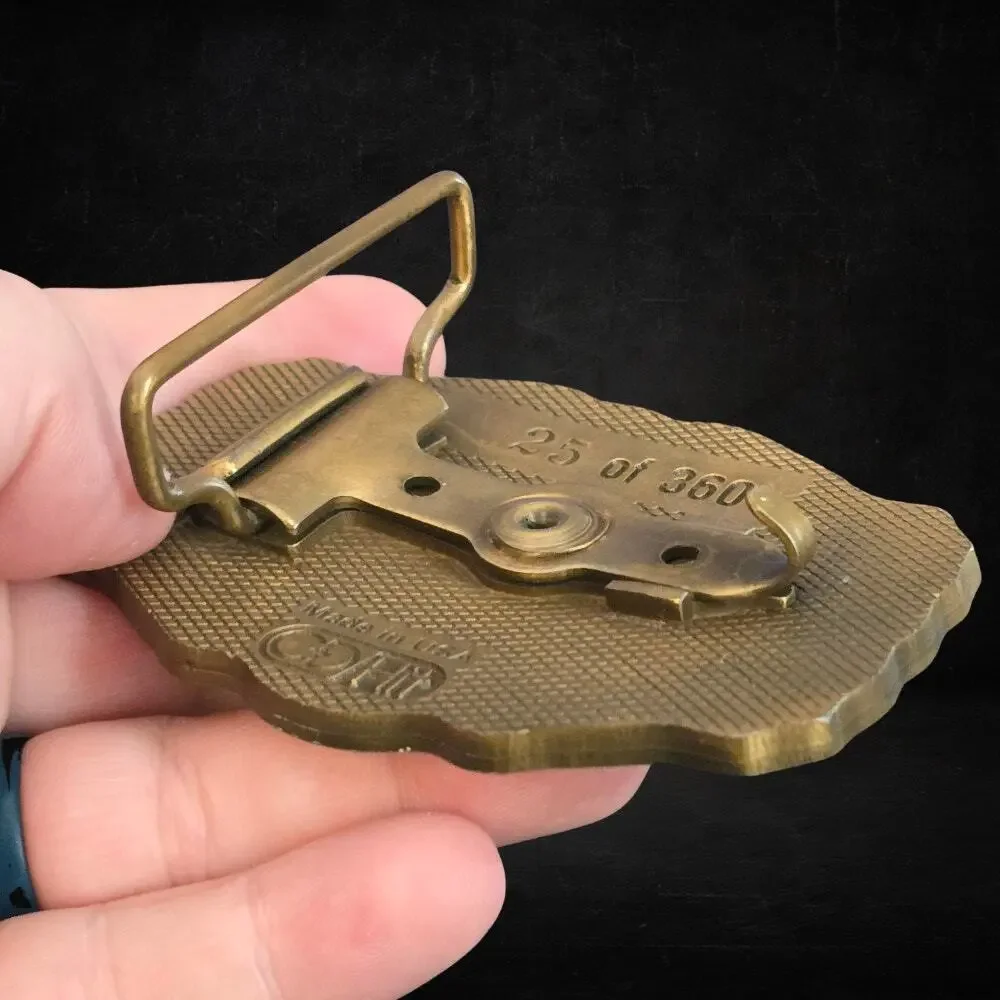 Vintage 1987 Hall Brake Supply Brass Belt Buckle 25/360 LIPE Clutch CD Hit USA